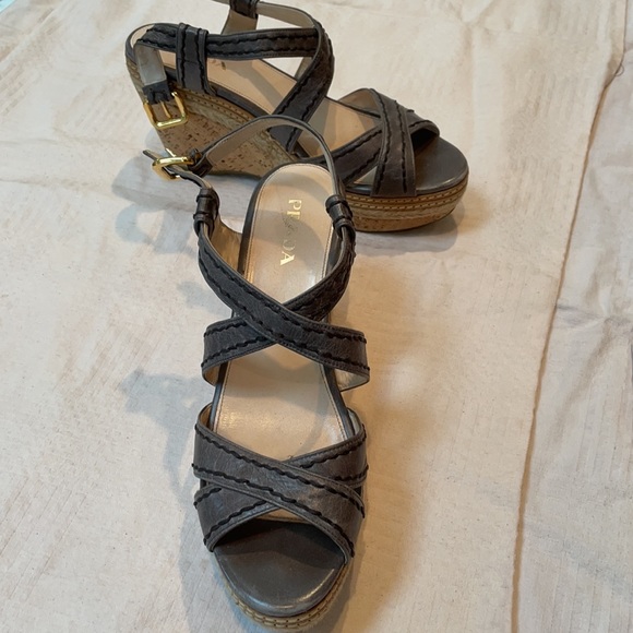Gray Prada Wedges - Picture 2 of 6